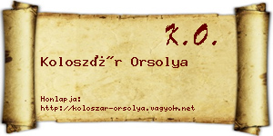 Koloszár Orsolya névjegykártya